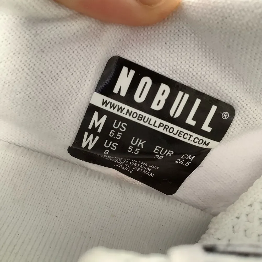 NOBULL RECS Canvas White Athletic Low Top Fashion Sneakers W8/M6.5 Athleisure